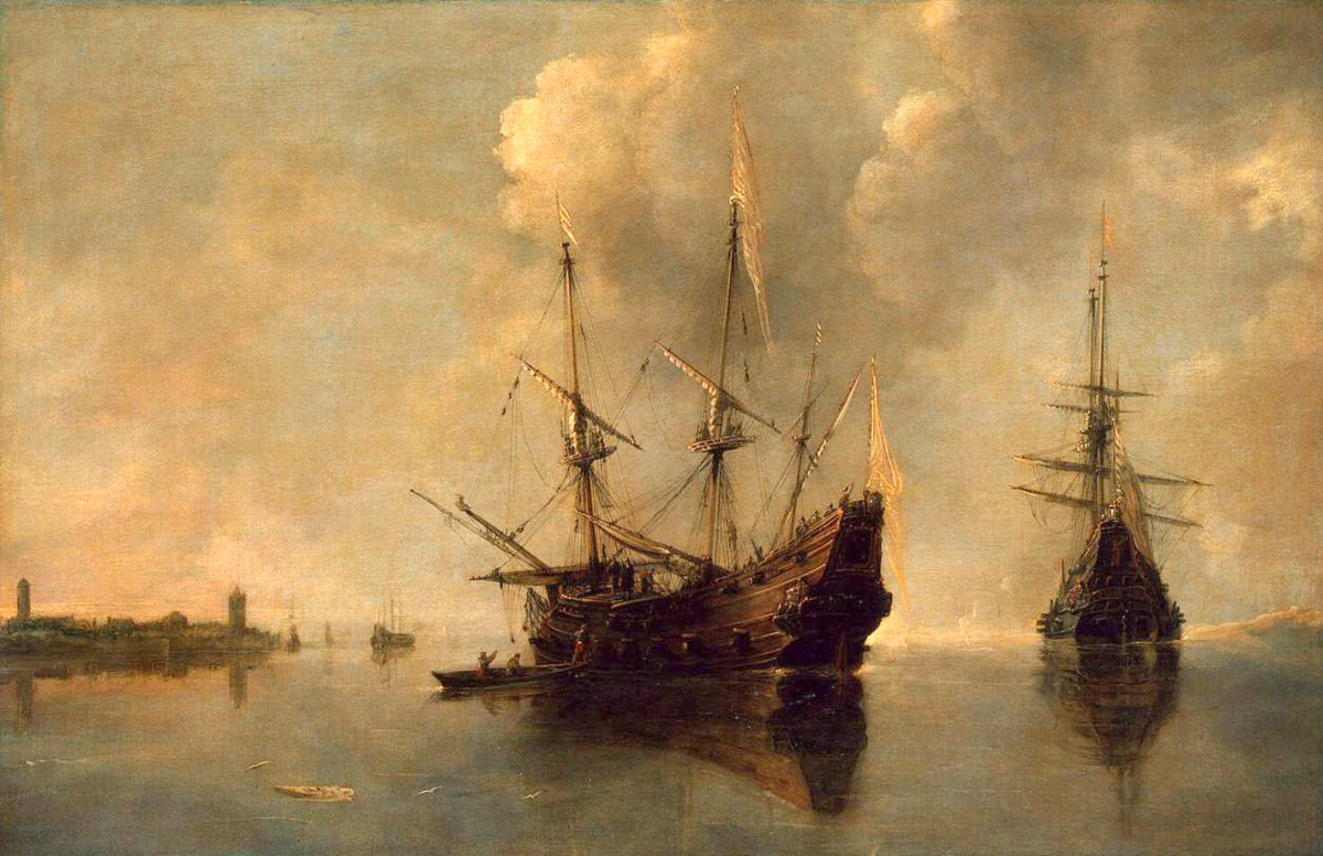 two ships at anchor